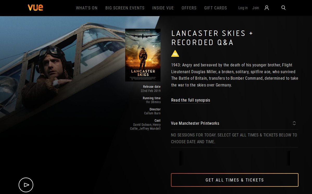 Screenshot - Lancaster Skies in VUE cinemas